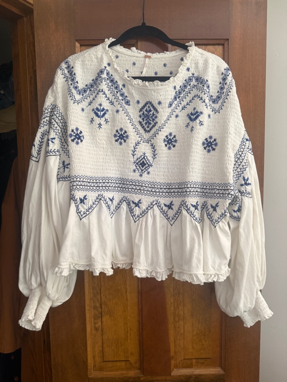 Free People Holly Embroidered 100% Cotton Top (Medium) - Picture 8 of 8